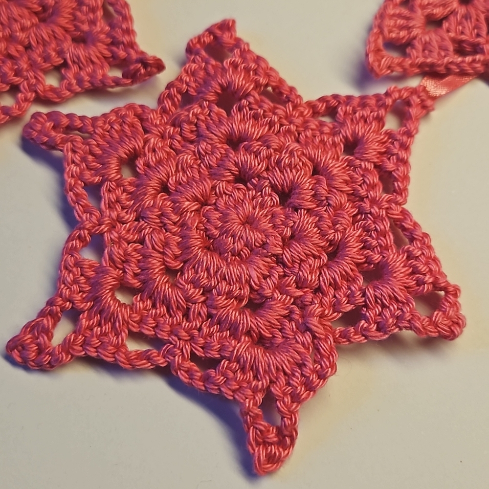 Hand-made Crocheted Stars (Set of 4) - Picture 2 of 3